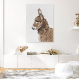 Shop Baby Donkey Canvas Print a painted adorable baby nursery room animal themed framed canvas wall art print from The Print Emporium artwork collection - Buy Australian made fine art painting style stretched canvas prints for the home and your interior decor space, TPE-258-CA-35X46-NF