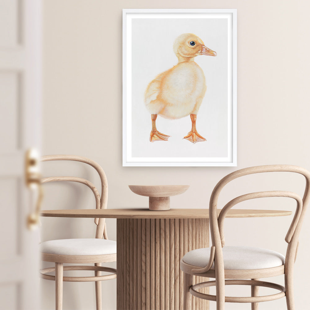 Shop Baby Duckling Art Print a painted adorable baby nursery animal themed wall art print from The Print Emporium wall artwork collection - Buy Australian made fine art painting style poster and framed prints for the home and your interior decor room, TPE-254-AP