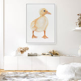 Shop Baby Duckling Canvas Print a painted adorable baby nursery room animal themed framed canvas wall art print from The Print Emporium artwork collection - Buy Australian made fine art painting style stretched canvas prints for the home and your interior decor space, TPE-254-CA-35X46-NF