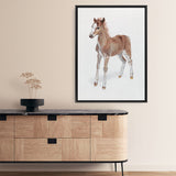 Shop Baby Foal Canvas Print a painted adorable baby nursery room animal themed framed canvas wall art print from The Print Emporium artwork collection - Buy Australian made fine art painting style stretched canvas prints for the home and your interior decor space, TPE-287-CA-35X46-NF