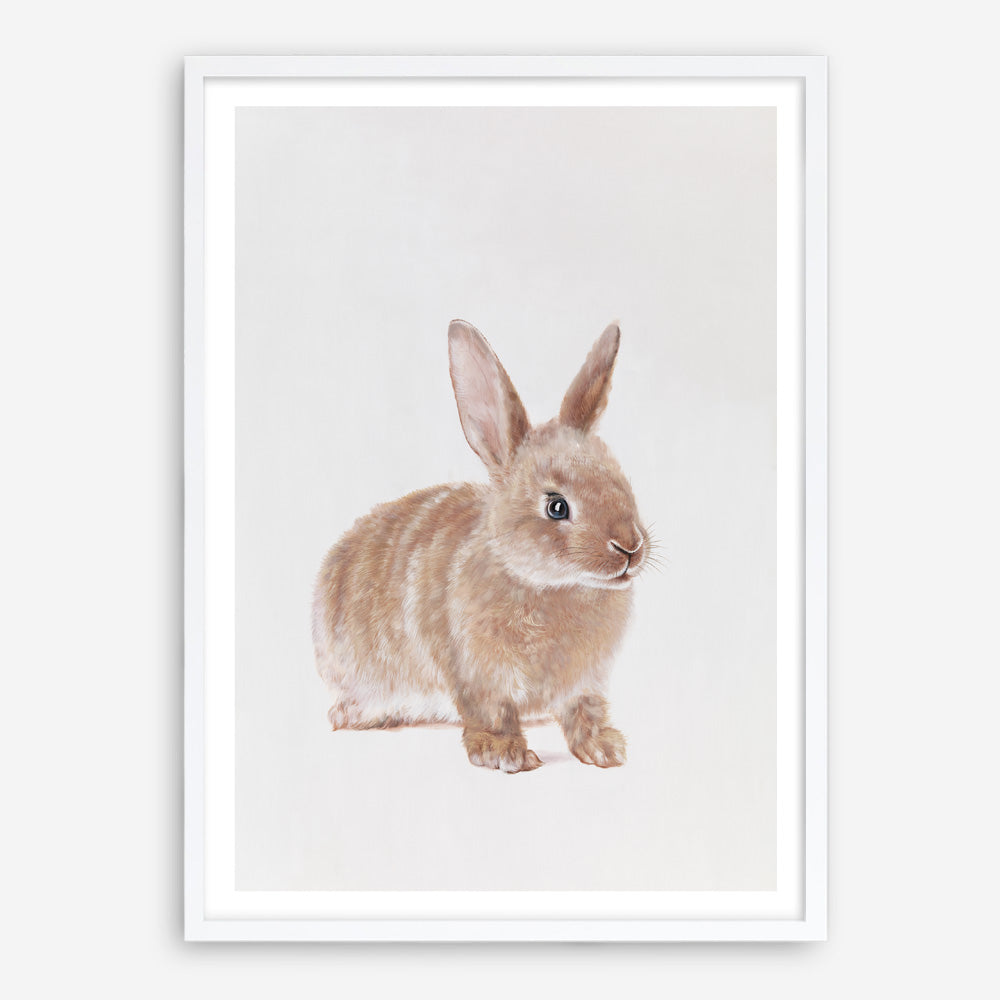 Shop Baby Rabbit Art Print a painted adorable baby nursery animal themed wall art print from The Print Emporium wall artwork collection - Buy Australian made fine art painting style poster and framed prints for the home and your interior decor room, TPE-201-AP