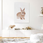 Shop Baby Rabbit Canvas Print a painted adorable baby nursery room animal themed framed canvas wall art print from The Print Emporium artwork collection - Buy Australian made fine art painting style stretched canvas prints for the home and your interior decor space, TPE-201-CA-35X46-NF