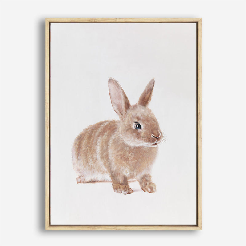 Shop Baby Rabbit Canvas Print a painted adorable baby nursery room animal themed framed canvas wall art print from The Print Emporium artwork collection - Buy Australian made fine art painting style stretched canvas prints for the home and your interior decor space, TPE-201-CA-35X46-NF