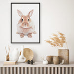 Shop Baby Rabbit II Art Print a painted adorable baby nursery animal themed wall art print from The Print Emporium wall artwork collection - Buy Australian made fine art painting style poster and framed prints for the home and your interior decor room, TPE-215-AP