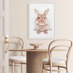 Shop Baby Rabbit II Canvas Print a painted adorable baby nursery room animal themed framed canvas wall art print from The Print Emporium artwork collection - Buy Australian made fine art painting style stretched canvas prints for the home and your interior decor space, TPE-215-CA-35X46-NF