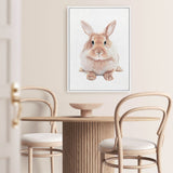 Shop Baby Rabbit II Canvas Print a painted adorable baby nursery room animal themed framed canvas wall art print from The Print Emporium artwork collection - Buy Australian made fine art painting style stretched canvas prints for the home and your interior decor space, TPE-215-CA-35X46-NF