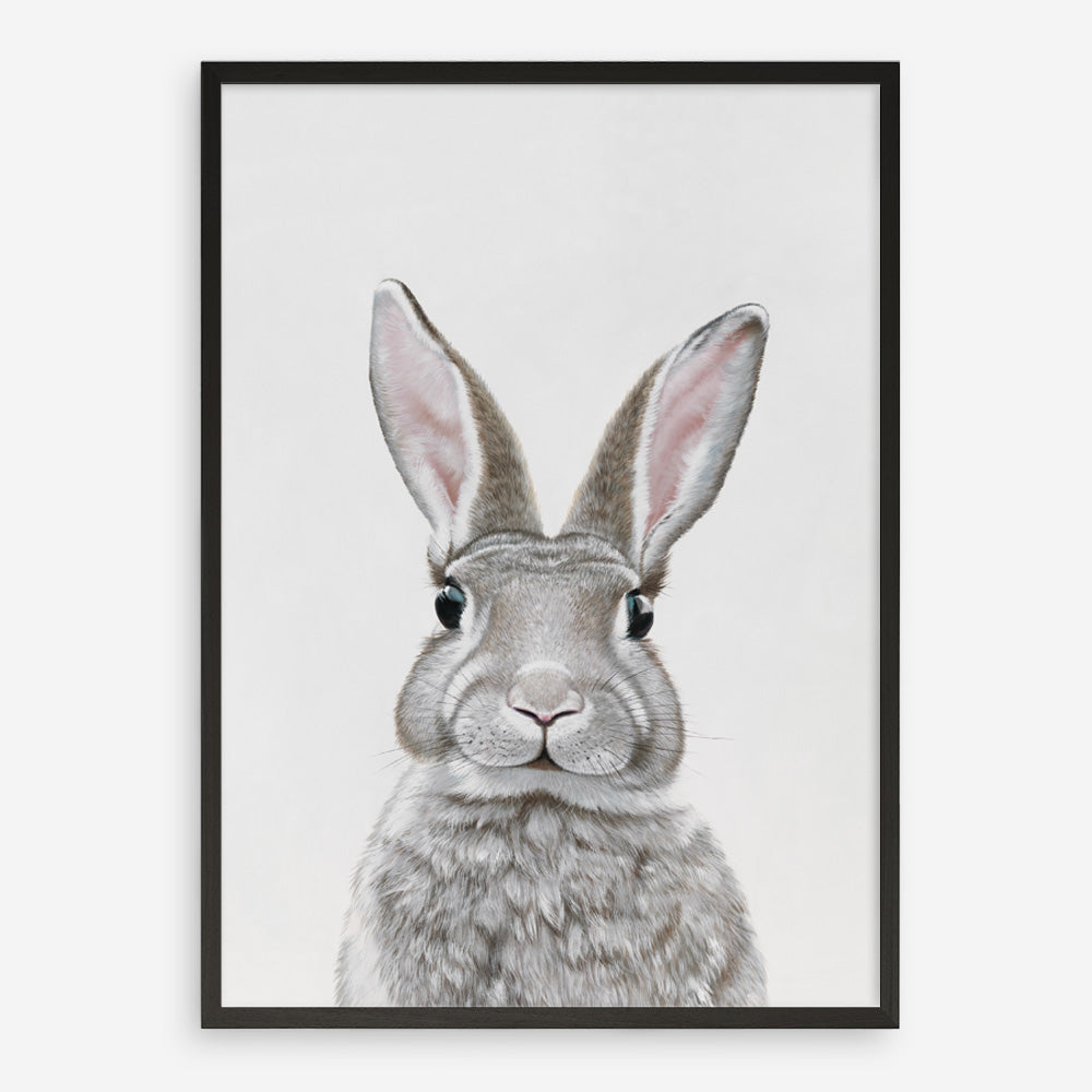Shop Baby Rabbit III Art Print a painted adorable baby nursery animal themed wall art print from The Print Emporium wall artwork collection - Buy Australian made fine art painting style poster and framed prints for the home and your interior decor room, TPE-256-AP