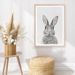 Shop Baby Rabbit III Art Print a painted adorable baby nursery animal themed wall art print from The Print Emporium wall artwork collection - Buy Australian made fine art painting style poster and framed prints for the home and your interior decor room, TPE-256-AP