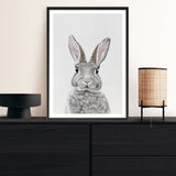 Shop Baby Rabbit III Art Print a painted adorable baby nursery animal themed wall art print from The Print Emporium wall artwork collection - Buy Australian made fine art painting style poster and framed prints for the home and your interior decor room, TPE-256-AP