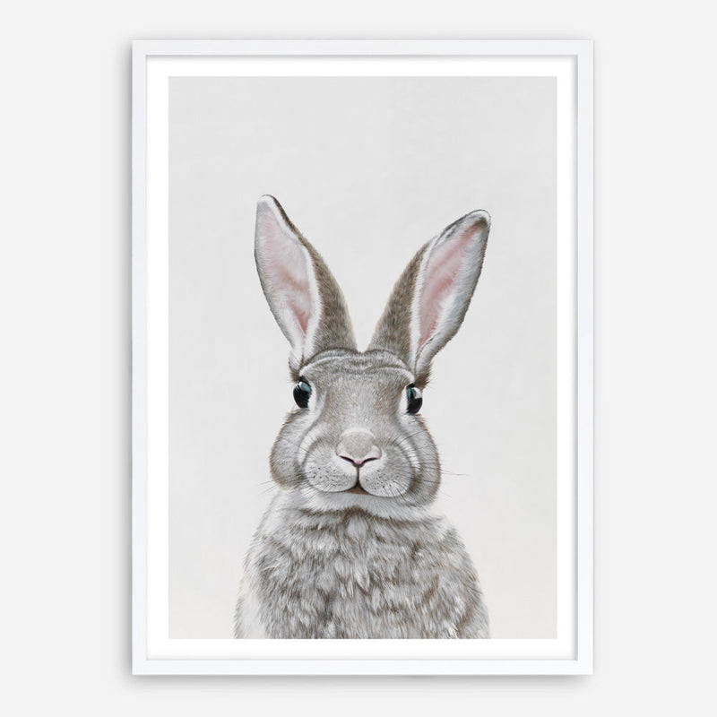 Shop Baby Rabbit III Art Print a painted adorable baby nursery animal themed wall art print from The Print Emporium wall artwork collection - Buy Australian made fine art painting style poster and framed prints for the home and your interior decor room, TPE-256-AP