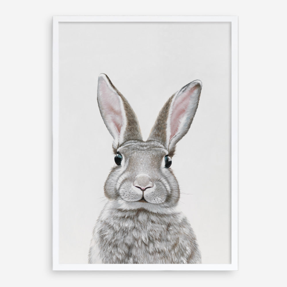 Shop Baby Rabbit III Art Print a painted adorable baby nursery animal themed wall art print from The Print Emporium wall artwork collection - Buy Australian made fine art painting style poster and framed prints for the home and your interior decor room, TPE-256-AP