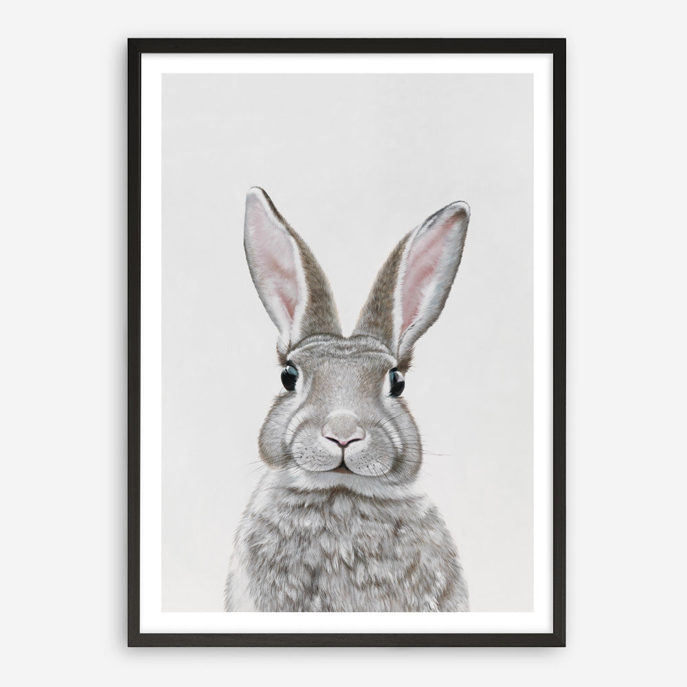 Shop Baby Rabbit III Art Print a painted adorable baby nursery animal themed wall art print from The Print Emporium wall artwork collection - Buy Australian made fine art painting style poster and framed prints for the home and your interior decor room, TPE-256-AP