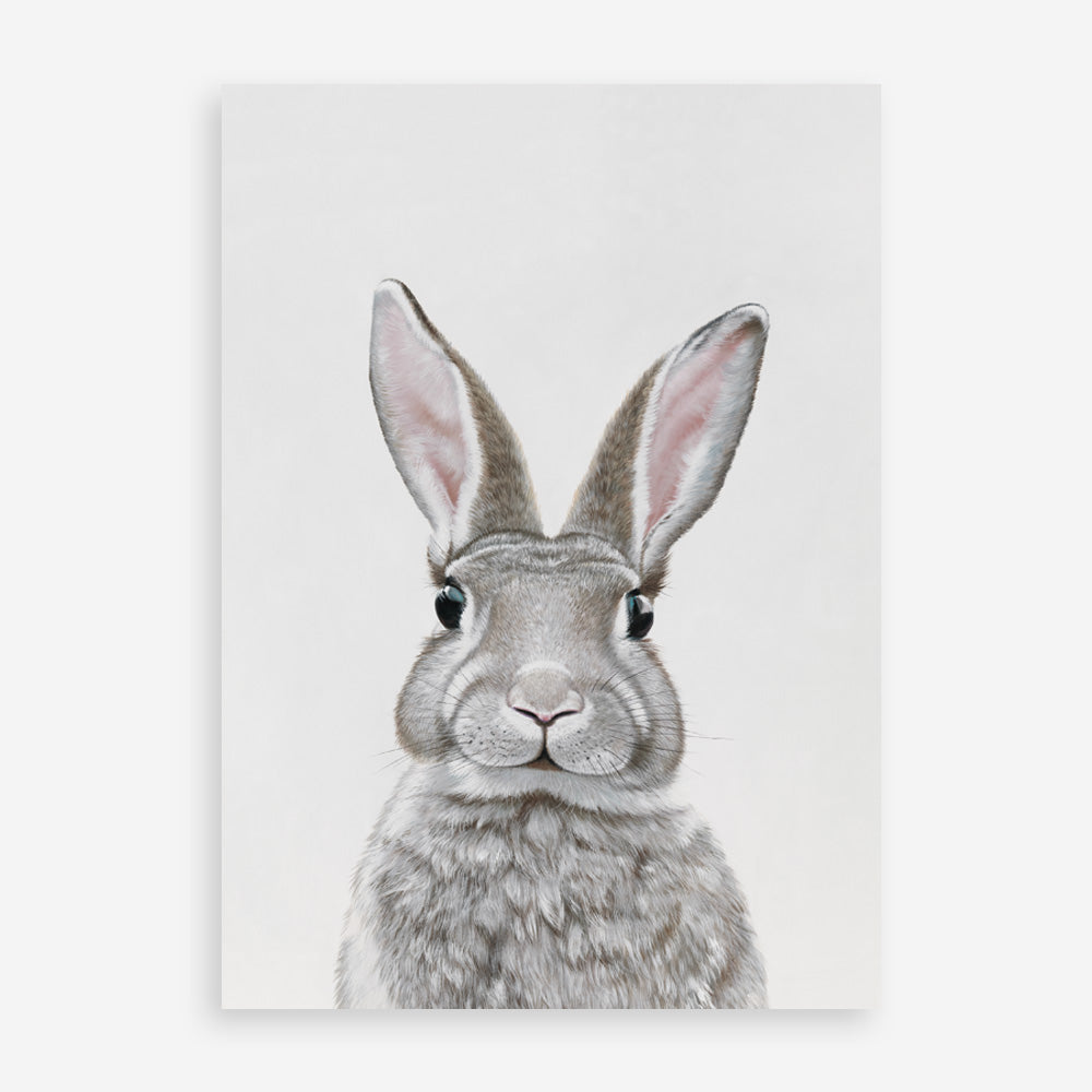 Shop Baby Rabbit III Art Print a painted adorable baby nursery animal themed wall art print from The Print Emporium wall artwork collection - Buy Australian made fine art painting style poster and framed prints for the home and your interior decor room, TPE-256-AP
