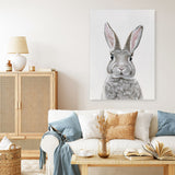Shop Baby Rabbit III Canvas Print a painted adorable baby nursery room animal themed framed canvas wall art print from The Print Emporium artwork collection - Buy Australian made fine art painting style stretched canvas prints for the home and your interior decor space, TPE-256-CA-35X46-NF