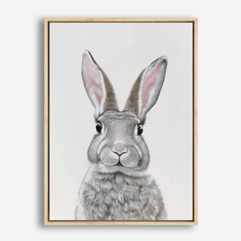 Shop Baby Rabbit III Canvas Print a painted adorable baby nursery room animal themed framed canvas wall art print from The Print Emporium artwork collection - Buy Australian made fine art painting style stretched canvas prints for the home and your interior decor space, TPE-256-CA-35X46-NF