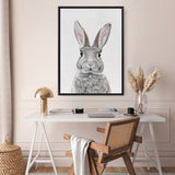 Shop Baby Rabbit III Canvas Print a painted adorable baby nursery room animal themed framed canvas wall art print from The Print Emporium artwork collection - Buy Australian made fine art painting style stretched canvas prints for the home and your interior decor space, TPE-256-CA-35X46-NF