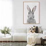 Shop Baby Rabbit III Canvas Print a painted adorable baby nursery room animal themed framed canvas wall art print from The Print Emporium artwork collection - Buy Australian made fine art painting style stretched canvas prints for the home and your interior decor space, TPE-256-CA-35X46-NF