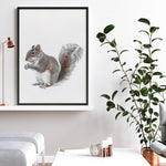 Shop Baby Squirrel Art Print a painted adorable baby nursery animal themed wall art print from The Print Emporium wall artwork collection - Buy Australian made fine art painting style poster and framed prints for the home and your interior decor room, TPE-255-AP