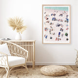 Shop Beach Bathers Art Print a coastal themed painted wall art print from The Print Emporium wall artwork collection - Buy Australian made fine art painting style poster and framed prints for the home and your interior decor room, TPE-327-AP