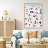 Shop Beach Bathers Art Print a coastal themed painted wall art print from The Print Emporium wall artwork collection - Buy Australian made fine art painting style poster and framed prints for the home and your interior decor room, TPE-327-AP