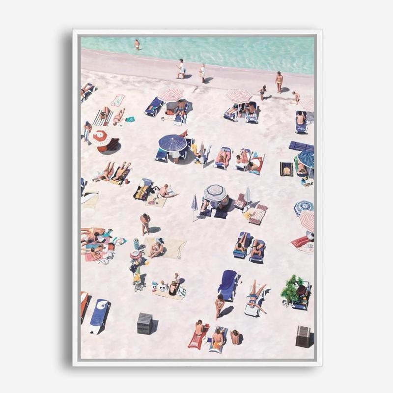 Shop Beach Bathers Canvas Print a coastal themed painted framed canvas wall art print from The Print Emporium artwork collection - Buy Australian made fine art painting style stretched canvas prints for the home and your interior decor space, TPE-327-CA-35X46-NF