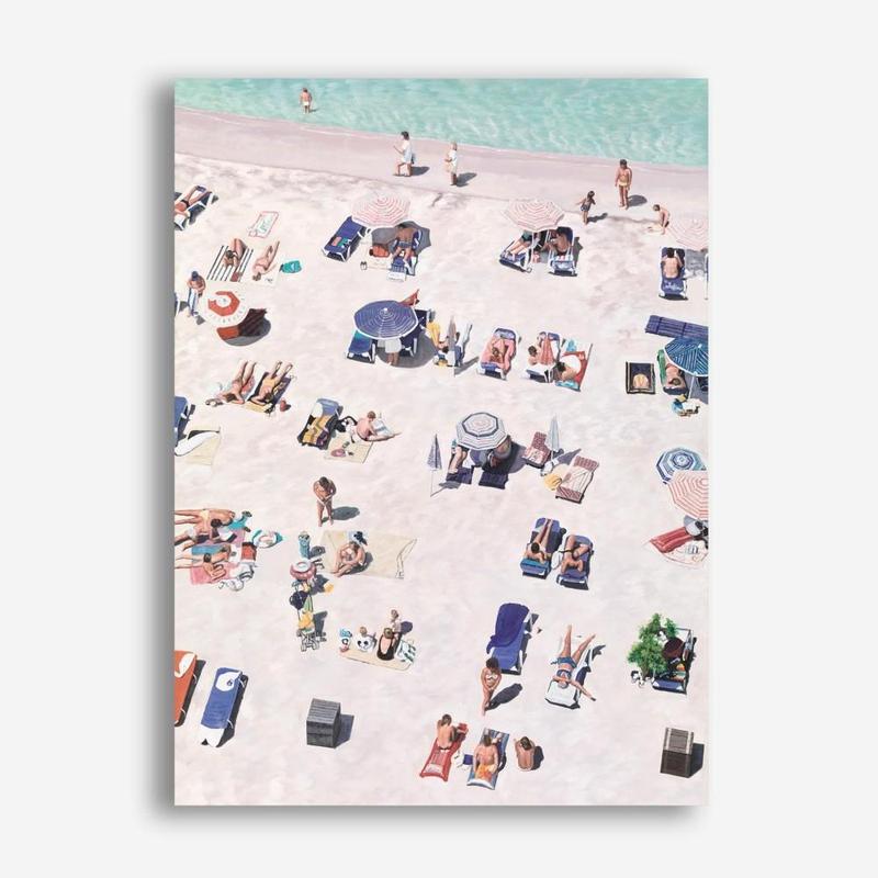 Shop Beach Bathers Canvas Print a coastal themed painted framed canvas wall art print from The Print Emporium artwork collection - Buy Australian made fine art painting style stretched canvas prints for the home and your interior decor space, TPE-327-CA-35X46-NF