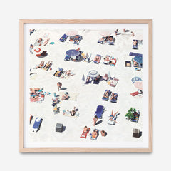 Shop Beach Bathers II (Square) Art Print a coastal themed painted wall art print from The Print Emporium wall artwork collection - Buy Australian made fine art painting style poster and framed prints for the home and your interior decor room, TPE-649-AP