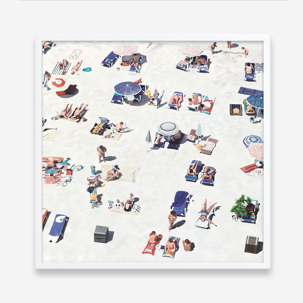 Shop Beach Bathers II (Square) Art Print a coastal themed painted wall art print from The Print Emporium wall artwork collection - Buy Australian made fine art painting style poster and framed prints for the home and your interior decor room, TPE-649-AP