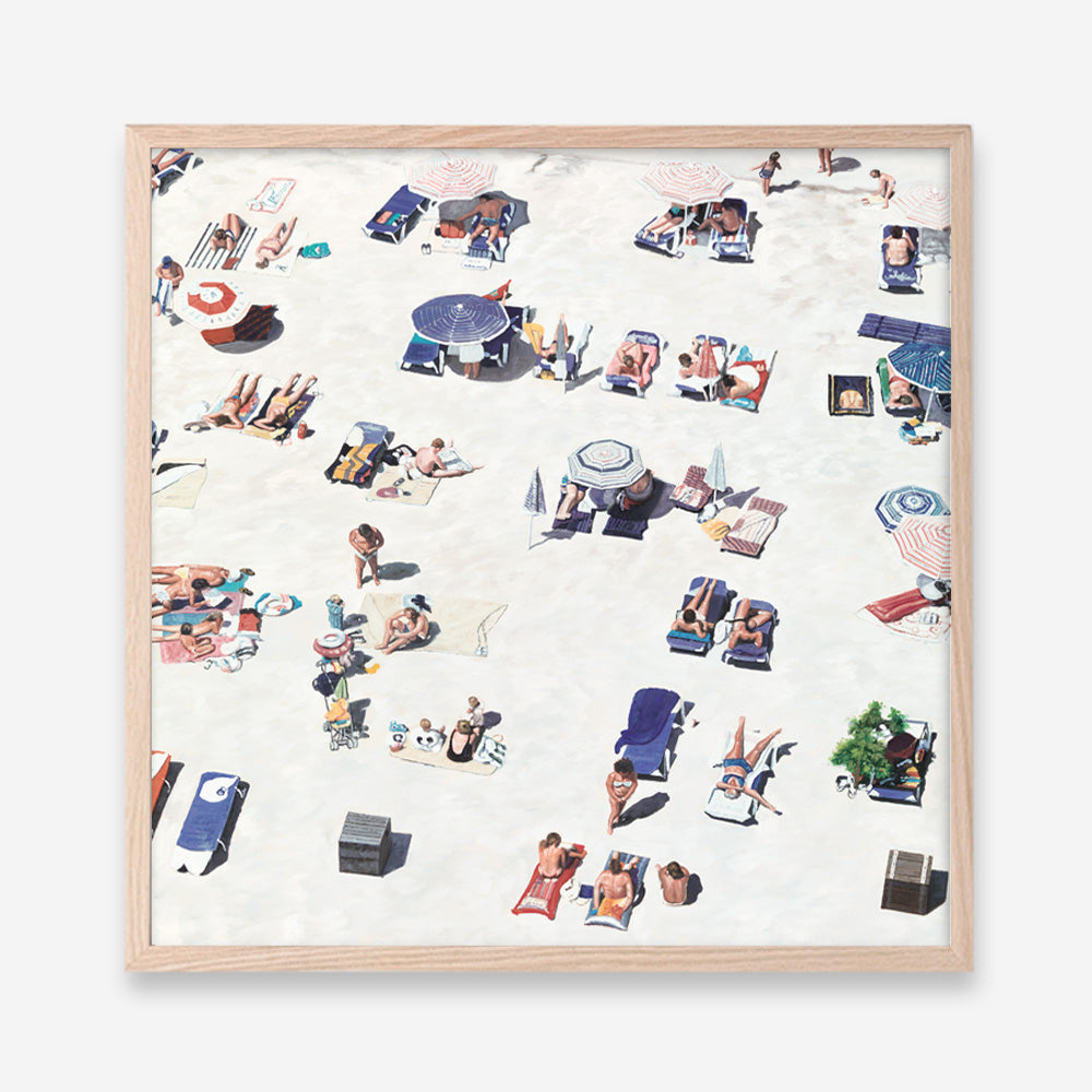 Shop Beach Bathers II (Square) Art Print a coastal themed painted wall art print from The Print Emporium wall artwork collection - Buy Australian made fine art painting style poster and framed prints for the home and your interior decor room, TPE-649-AP