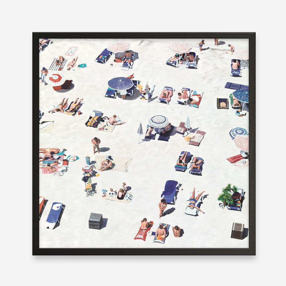 Shop Beach Bathers II (Square) Art Print a coastal themed painted wall art print from The Print Emporium wall artwork collection - Buy Australian made fine art painting style poster and framed prints for the home and your interior decor room, TPE-649-AP