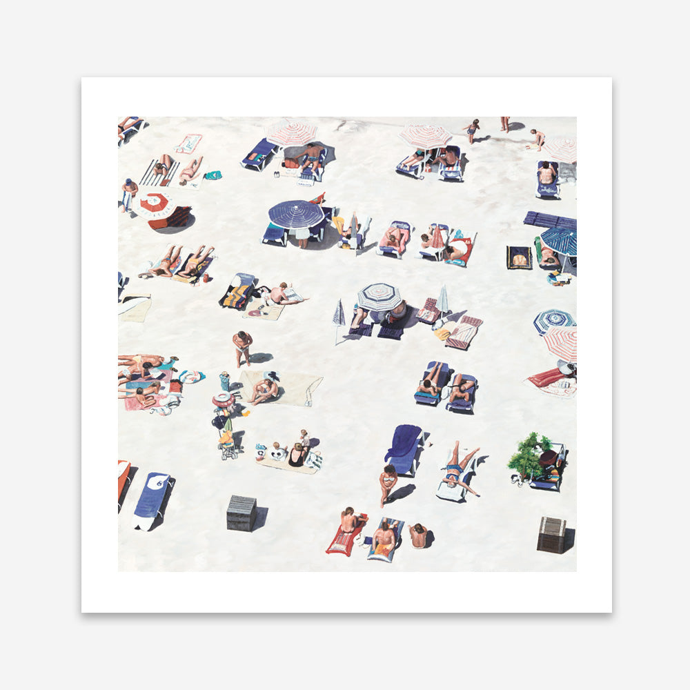 Shop Beach Bathers II (Square) Art Print a coastal themed painted wall art print from The Print Emporium wall artwork collection - Buy Australian made fine art painting style poster and framed prints for the home and your interior decor room, TPE-649-AP