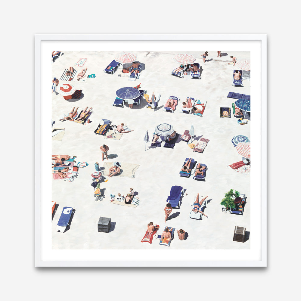 Shop Beach Bathers II (Square) Art Print a coastal themed painted wall art print from The Print Emporium wall artwork collection - Buy Australian made fine art painting style poster and framed prints for the home and your interior decor room, TPE-649-AP