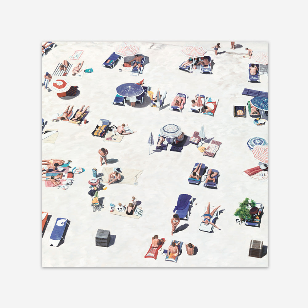 Shop Beach Bathers II (Square) Art Print a coastal themed painted wall art print from The Print Emporium wall artwork collection - Buy Australian made fine art painting style poster and framed prints for the home and your interior decor room, TPE-649-AP