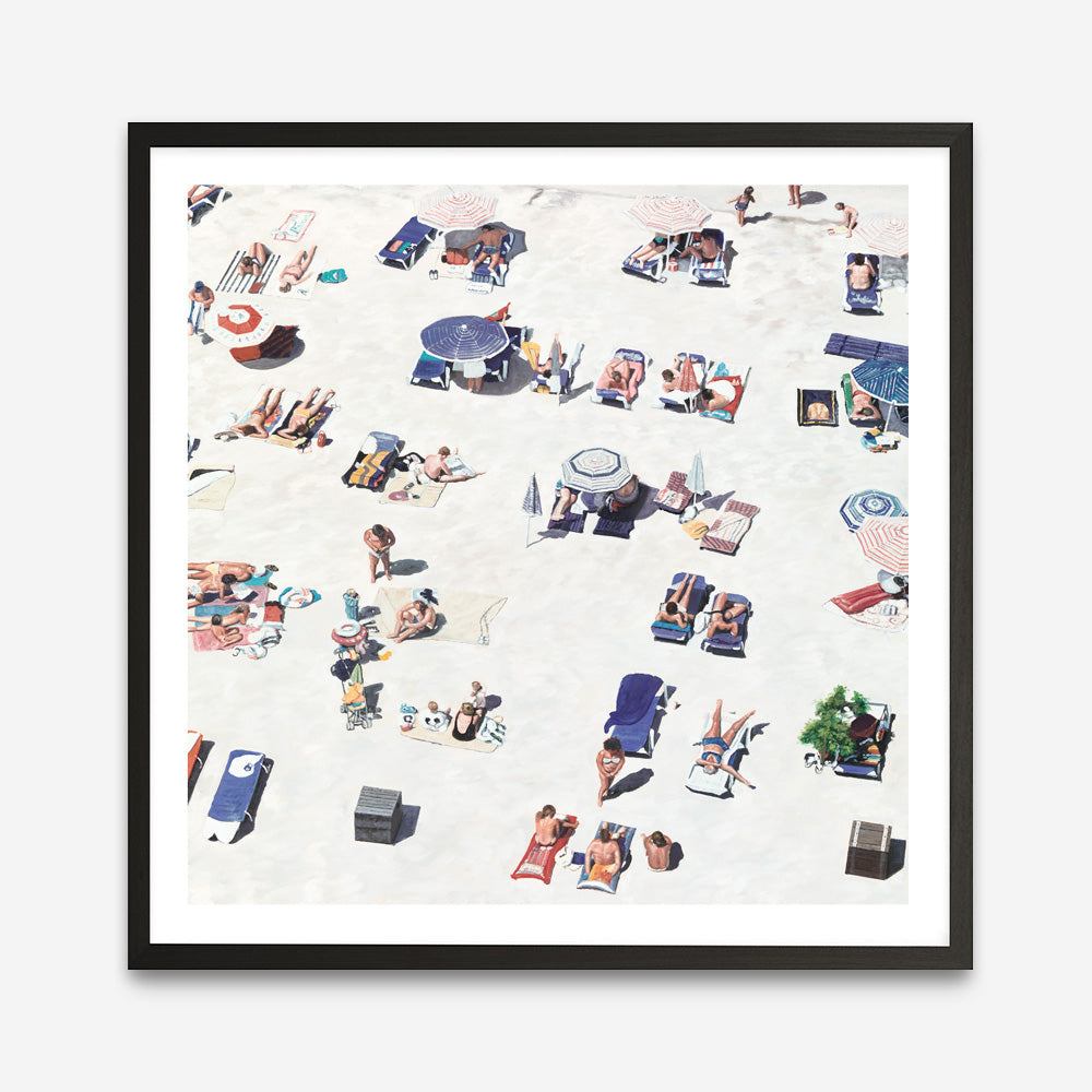 Shop Beach Bathers II (Square) Art Print a coastal themed painted wall art print from The Print Emporium wall artwork collection - Buy Australian made fine art painting style poster and framed prints for the home and your interior decor room, TPE-649-AP