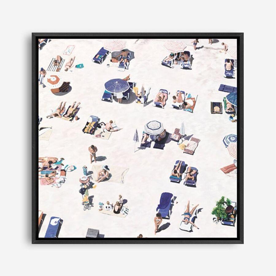 Shop Beach Bathers II (Square) Canvas Print a coastal themed painted framed canvas wall art print from The Print Emporium artwork collection - Buy Australian made fine art painting style stretched canvas prints for the home and your interior decor space, TPE-649-CA-40X40-NF