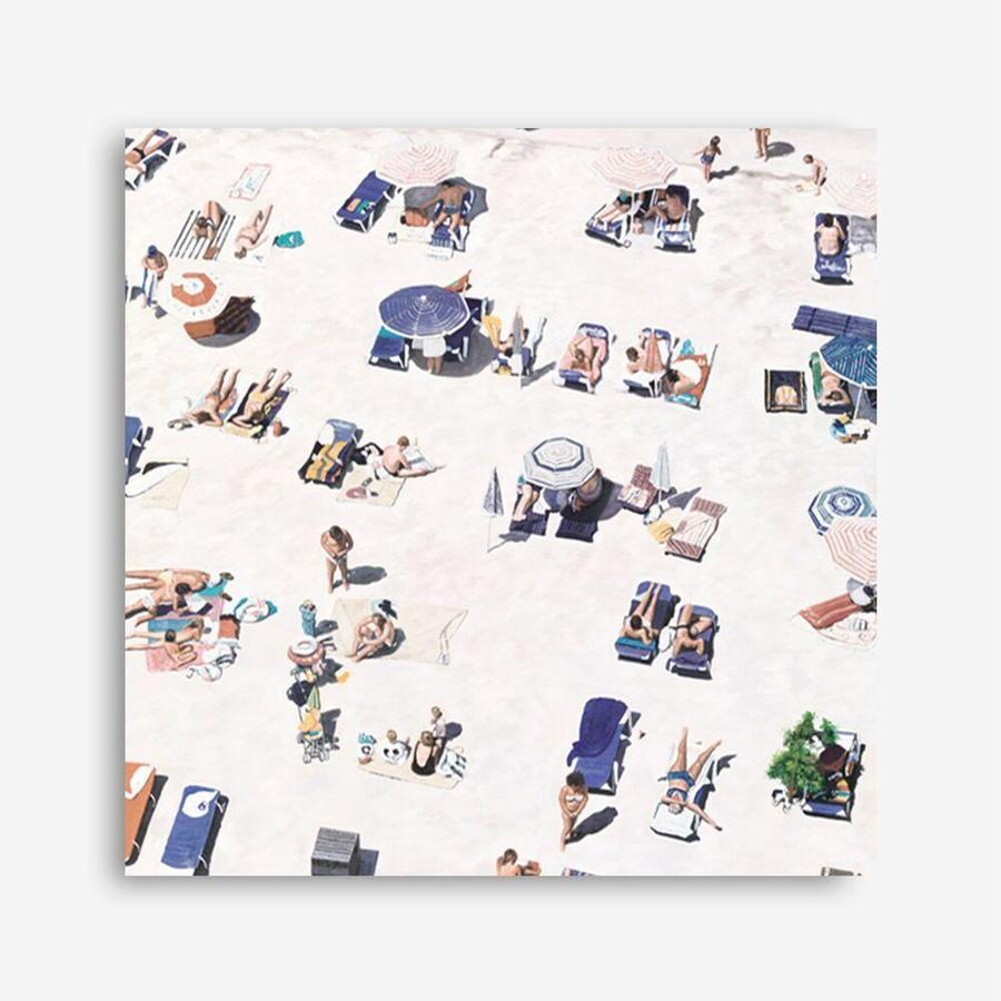 Shop Beach Bathers II (Square) Canvas Print a coastal themed painted framed canvas wall art print from The Print Emporium artwork collection - Buy Australian made fine art painting style stretched canvas prints for the home and your interior decor space, TPE-649-CA-40X40-NF