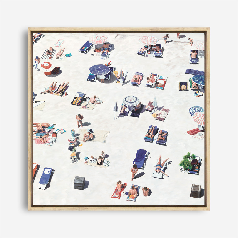 Shop Beach Bathers II (Square) Canvas Print a coastal themed painted framed canvas wall art print from The Print Emporium artwork collection - Buy Australian made fine art painting style stretched canvas prints for the home and your interior decor space, TPE-649-CA-40X40-NF