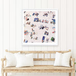 Shop Beach Bathers (Square) Art Print a coastal themed painted wall art print from The Print Emporium wall artwork collection - Buy Australian made fine art painting style poster and framed prints for the home and your interior decor room, TPE-475-AP
