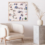 Shop Beach Bathers (Square) Art Print a coastal themed painted wall art print from The Print Emporium wall artwork collection - Buy Australian made fine art painting style poster and framed prints for the home and your interior decor room, TPE-475-AP