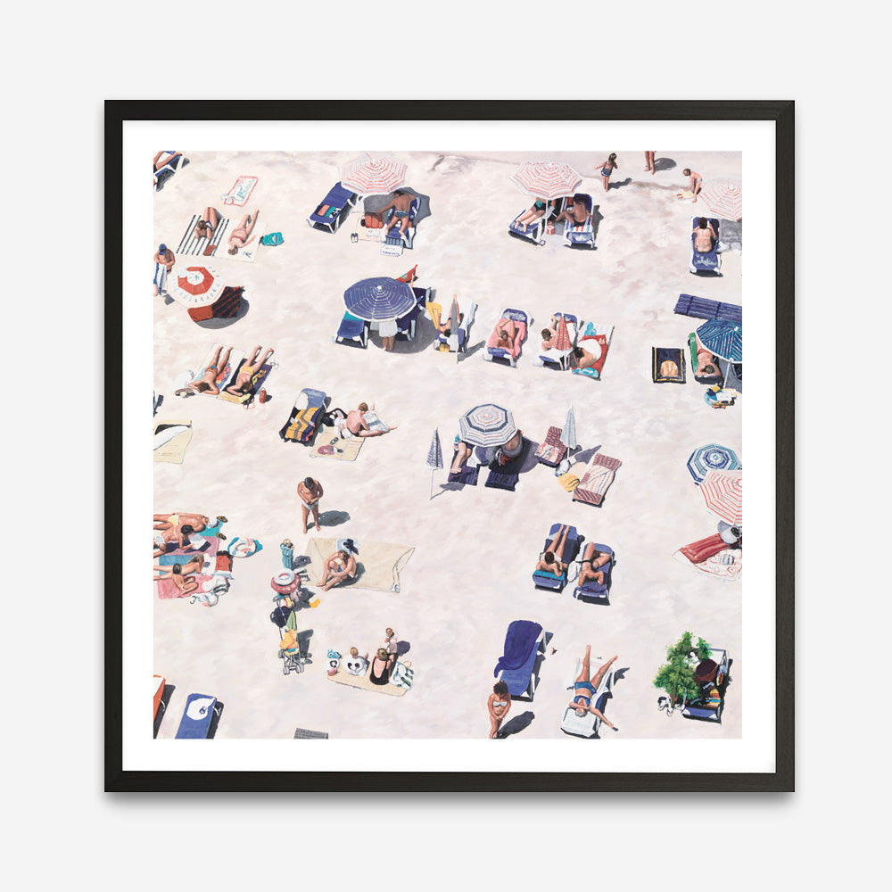 Shop Beach Bathers (Square) Art Print a coastal themed painted wall art print from The Print Emporium wall artwork collection - Buy Australian made fine art painting style poster and framed prints for the home and your interior decor room, TPE-475-AP
