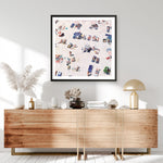 Shop Beach Bathers (Square) Art Print a coastal themed painted wall art print from The Print Emporium wall artwork collection - Buy Australian made fine art painting style poster and framed prints for the home and your interior decor room, TPE-475-AP