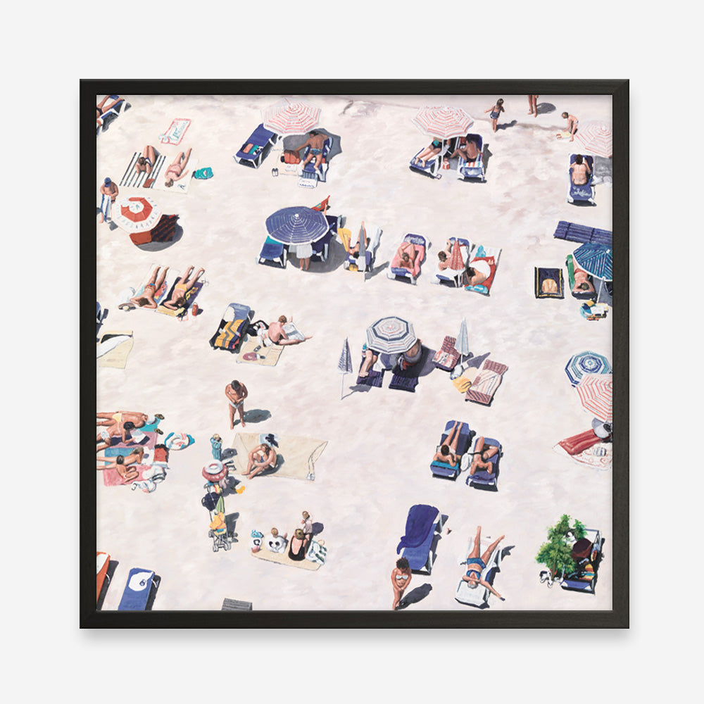 Shop Beach Bathers (Square) Art Print a coastal themed painted wall art print from The Print Emporium wall artwork collection - Buy Australian made fine art painting style poster and framed prints for the home and your interior decor room, TPE-475-AP