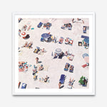 Shop Beach Bathers (Square) Art Print a coastal themed painted wall art print from The Print Emporium wall artwork collection - Buy Australian made fine art painting style poster and framed prints for the home and your interior decor room, TPE-475-AP