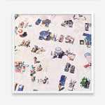 Shop Beach Bathers (Square) Art Print a coastal themed painted wall art print from The Print Emporium wall artwork collection - Buy Australian made fine art painting style poster and framed prints for the home and your interior decor room, TPE-475-AP