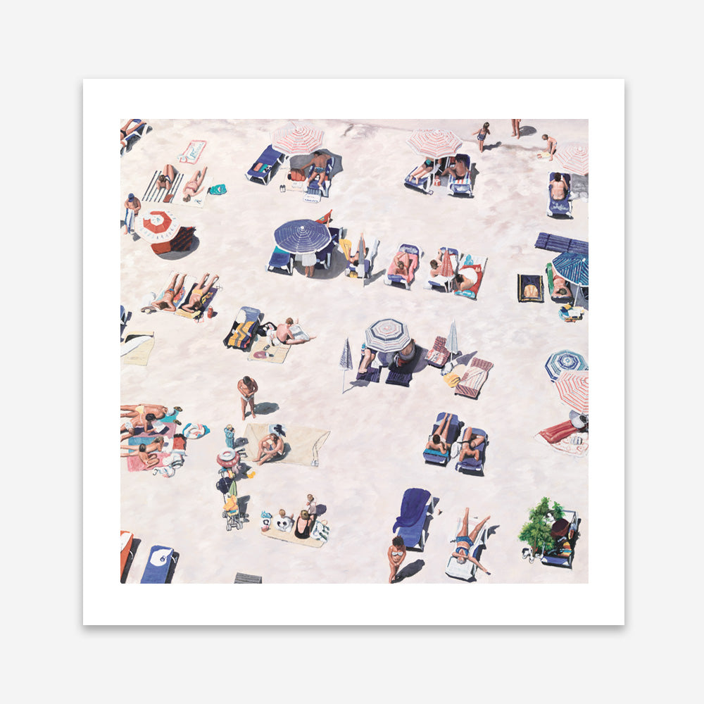 Shop Beach Bathers (Square) Art Print a coastal themed painted wall art print from The Print Emporium wall artwork collection - Buy Australian made fine art painting style poster and framed prints for the home and your interior decor room, TPE-475-AP