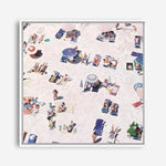 Shop Beach Bathers (Square) Canvas Print a coastal themed painted framed canvas wall art print from The Print Emporium artwork collection - Buy Australian made fine art painting style stretched canvas prints for the home and your interior decor space, TPE-475-CA-40X40-NF