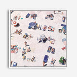 Shop Beach Bathers (Square) Canvas Print a coastal themed painted framed canvas wall art print from The Print Emporium artwork collection - Buy Australian made fine art painting style stretched canvas prints for the home and your interior decor space, TPE-475-CA-40X40-NF