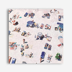 Shop Beach Bathers (Square) Canvas Print a coastal themed painted framed canvas wall art print from The Print Emporium artwork collection - Buy Australian made fine art painting style stretched canvas prints for the home and your interior decor space, TPE-475-CA-40X40-NF