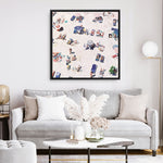 Shop Beach Bathers (Square) Canvas Print a coastal themed painted framed canvas wall art print from The Print Emporium artwork collection - Buy Australian made fine art painting style stretched canvas prints for the home and your interior decor space, TPE-475-CA-40X40-NF