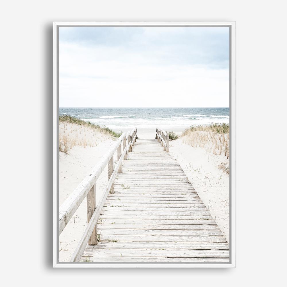 Shop Beach Bridge Photo Canvas Print a coastal themed photography framed stretched canvas print from The Print Emporium wall artwork collection - Buy Australian made prints for the home and your interior decor space, TPE-1187-CA-35X46-NF